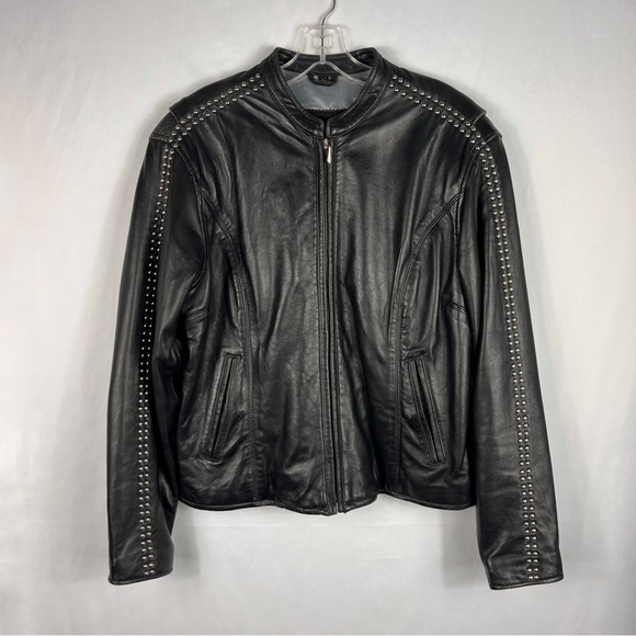 Harley Davidson Black Soft Leather Zip Front Studded Angel Wing Logo Jacket M - Picture 6 of 6